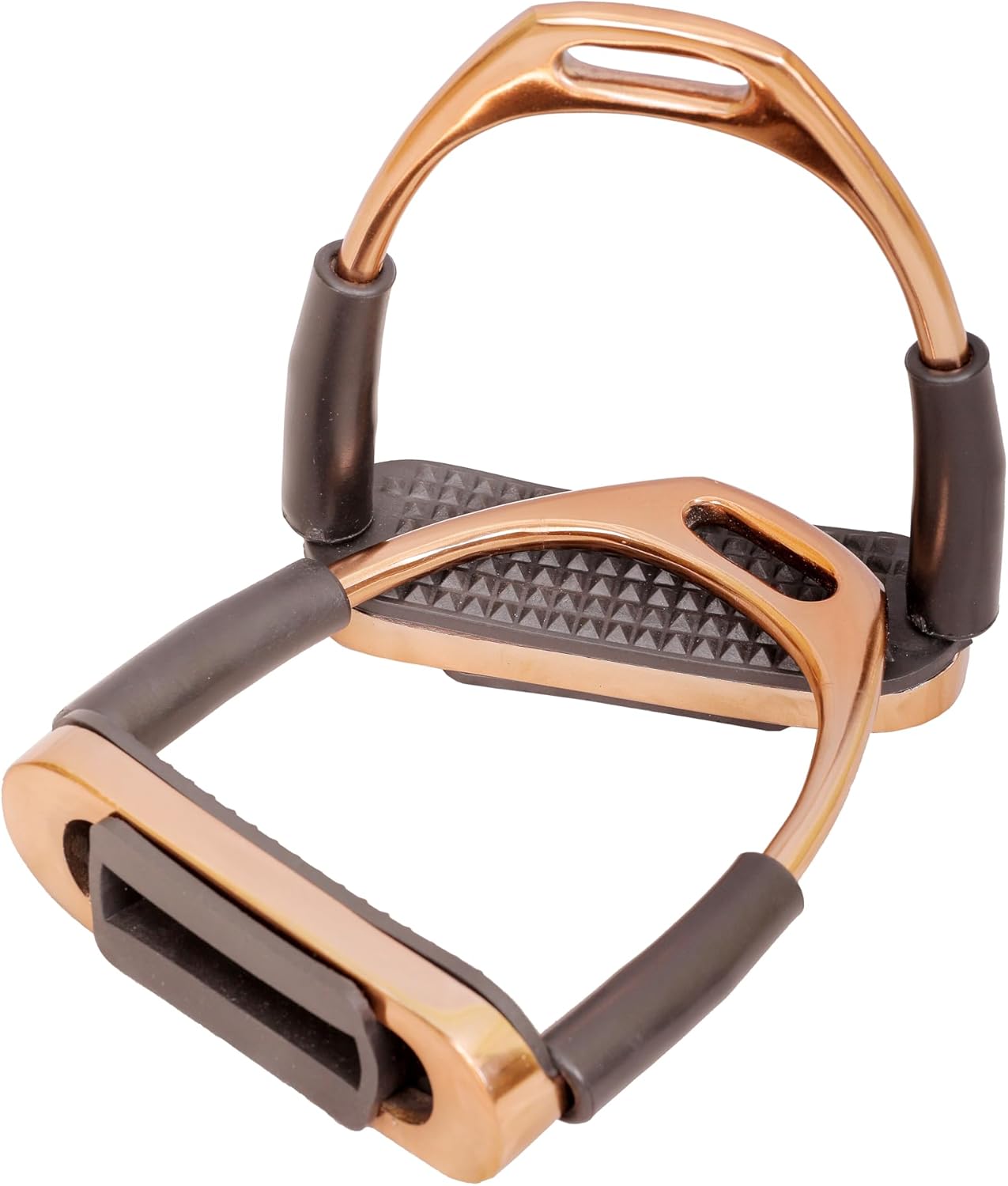 Rose Gold Flexible Stirrups Horse Riding Bendy Flex Safety Irons S Steel