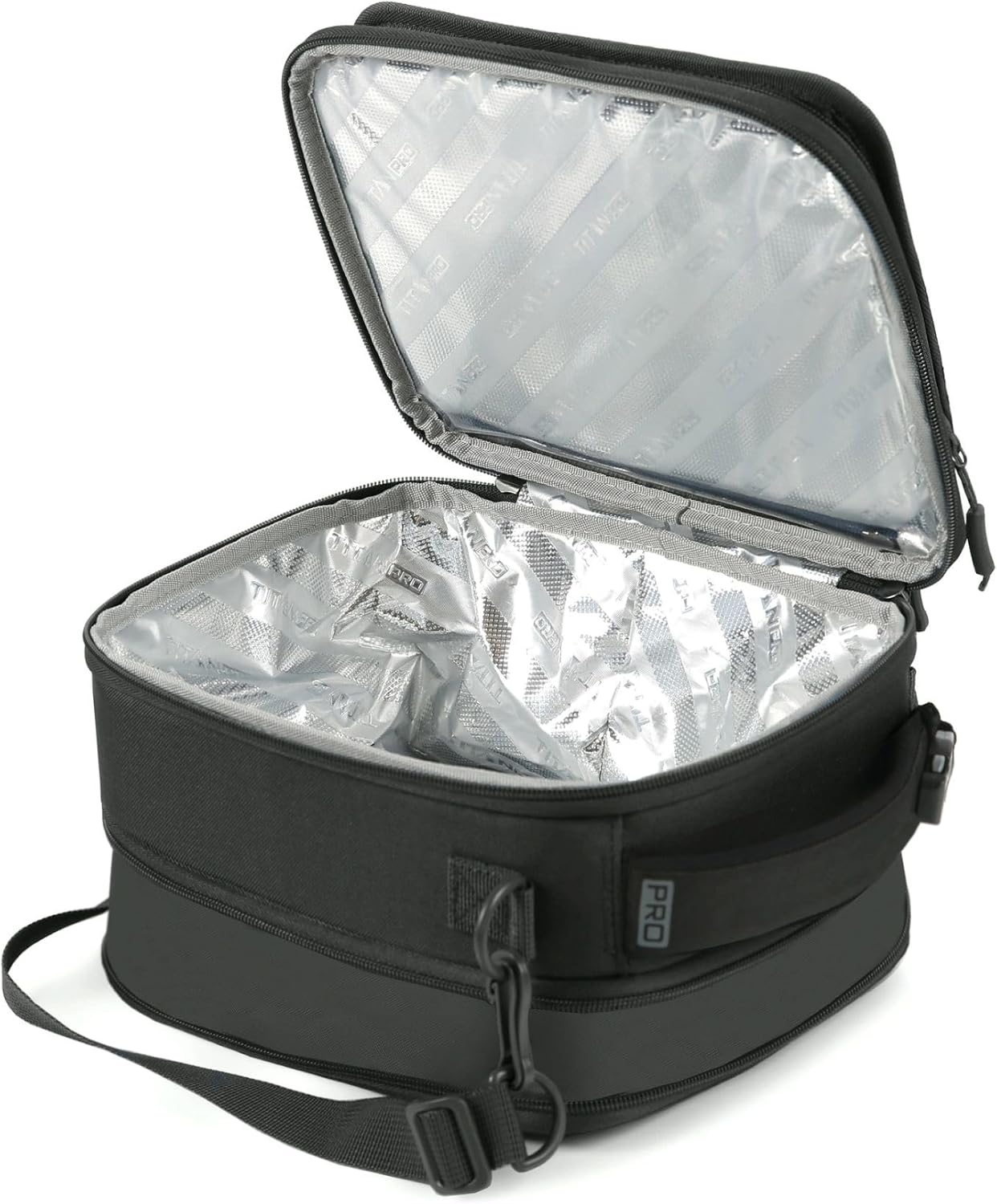 Titan PRO Expandable Lunch Box by Arctic Zone with Ice Walls® & Leak-Proof Bento, Keeps Food Cold Up to 6 Hours (Black)