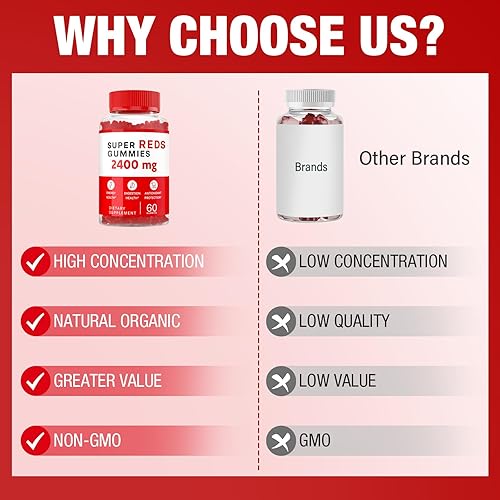 Miniatura 7 de Gomitas Super Reds, súper remolachas orgánicas de alta potencia, potentes antioxidantes y polifenoles, gomitas diarias para la salud digestiva,