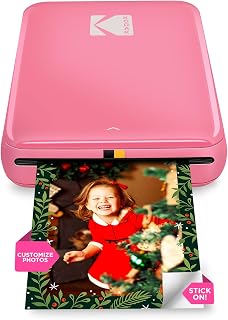 KODAK Step Instant Smartphone Photo Printer - Portable Mini Color Wireless Mobile Printer - Zink 2x3” Sticky-Back Photos - Bluetooth Compatible with iOS & Android Devices - Fun Editing App - Pink