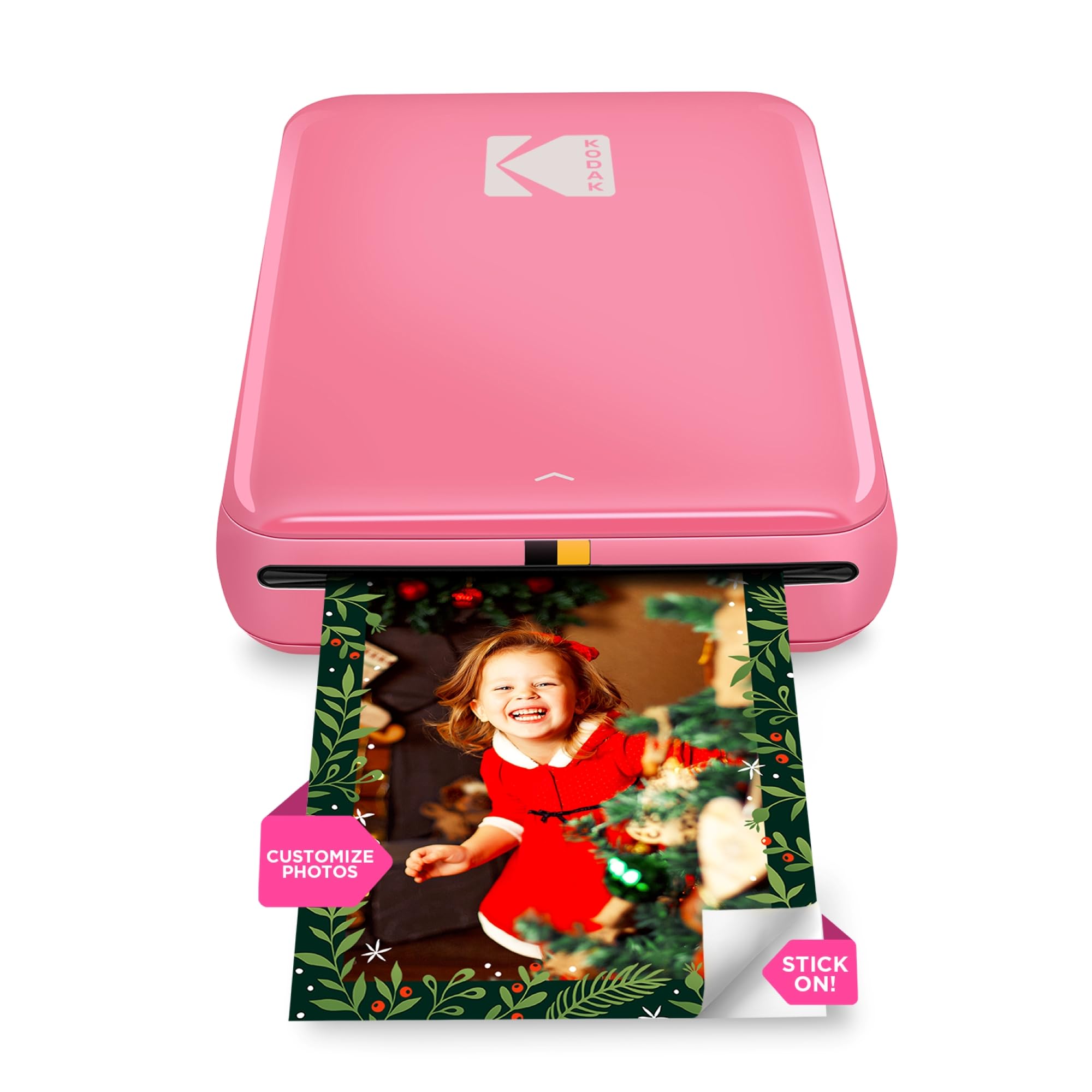 KODAK Step Instant Smartphone Photo Printer - Portable Mini Color Wireless Mobile Printer - Zink 2x3 Inch Sticky-Back Photos - Bluetooth Compatible with iOS & Android Devices - Fun Editing App - Pink