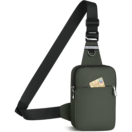 VADOO Sling Bag, Small Crossbody Bag with RFID Blocking for Women and Men, Lightweight Chest Phone Mini Bag for Travel Casual