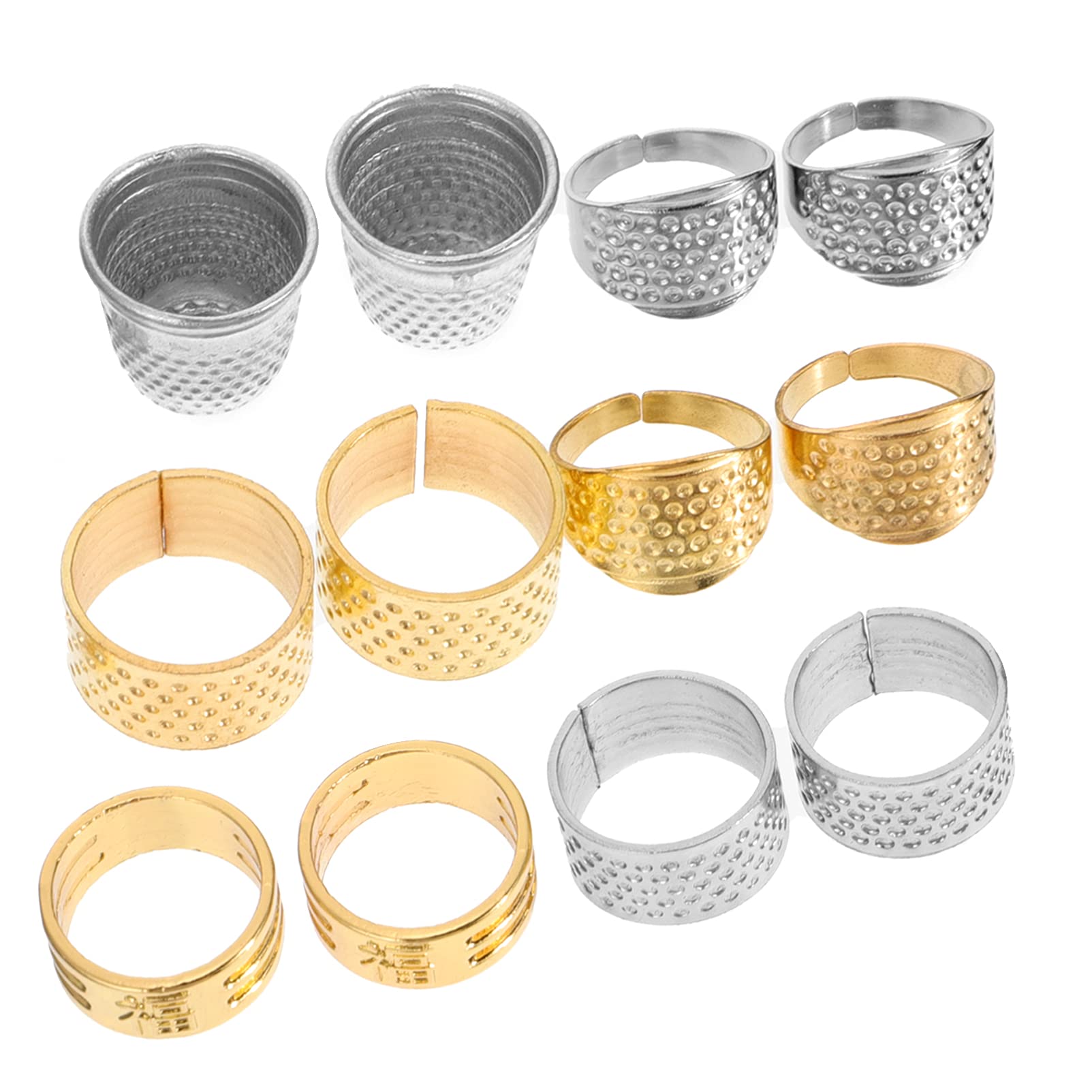 8-teiliges Näh-Fingerhut Set – Metall & Leder, Verstellbar, Für Handstickerei & Näharbeiten
