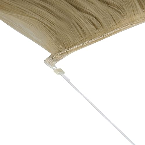 Miniatura 3 de Extensión de cabello rubio ceniza, rizado, largo, sintético, postizo de cabello rubio, 18 pulgadas, 4.2 oz, con diadema de alambre invisible para