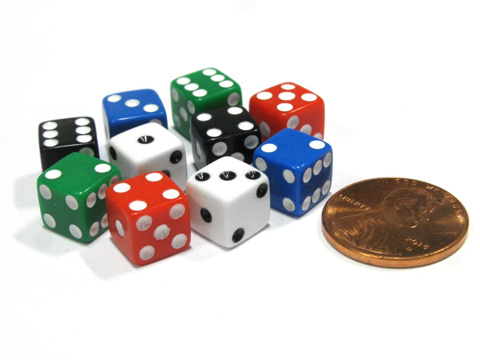 Drfeify Dés à 6 Faces, 2,5 Cm, 2 Couleurs, 10pcs Dés à 6 Faces Intéressant, Sûr, étanche, Durable, Portable, Standard pour Le Divertissement (Blanc