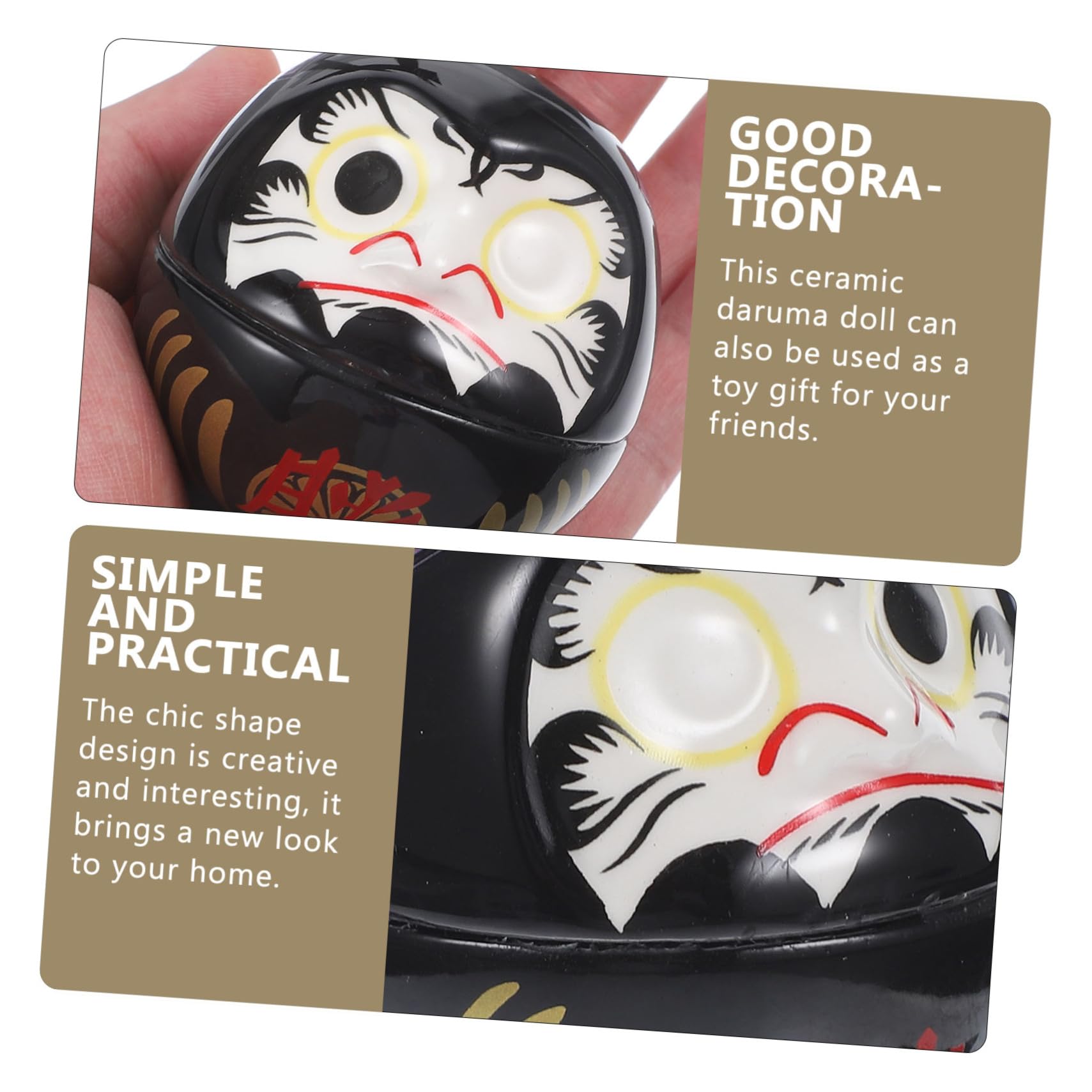 FUNOMOCYA Japanese Style Ceramic Lucky Cat Figurine Smooth Surface