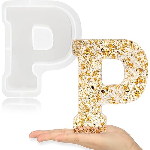Gartful 7 Inch Large Letter Molds for Resin, 3D P Capital Alphabet Epoxy Resin Mold, A to Z Thick Resin Letter Molds for Making Letters, Word Sign Art, DIY Crafts, Making Cake, Party Home Decor