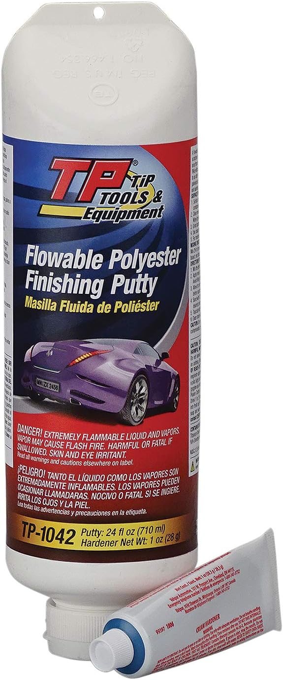 TP Tools Flowable Polyester Glazing Putty TP-1042 for Auto Body Repair, 24 oz