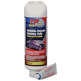 أدوات TP قابل للتدفق البوليستر الزجاج المعجون TP-1042 لإصلاح الجسم السيارات، 24 oz