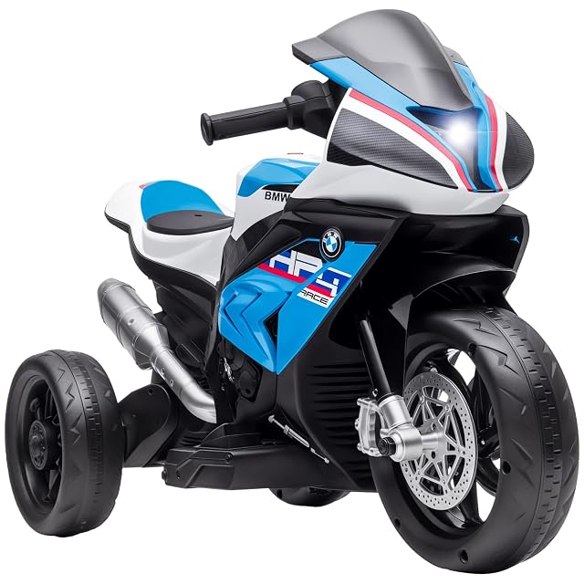HOMCOM Moto Eléctrica BMW HP4 para Niños +18 Meses 6V Música Azul