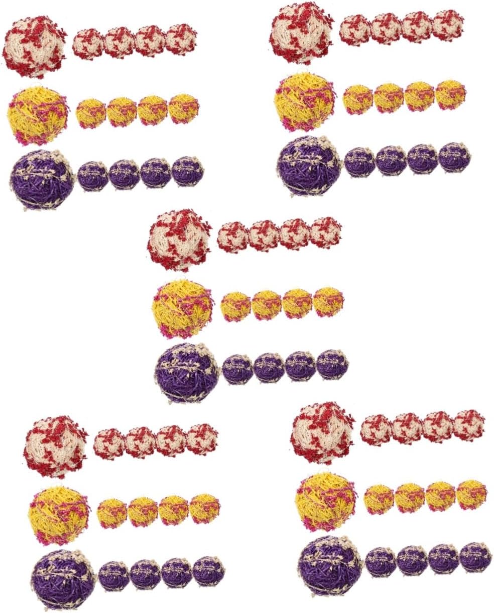 ABOOFAN 75pcs Natural Rattan Decorative Balls for Crafting and Vase Fillers Festive Decor for Diy Projects Weddings and Home Table Centerpieces for Holiday Celebrations