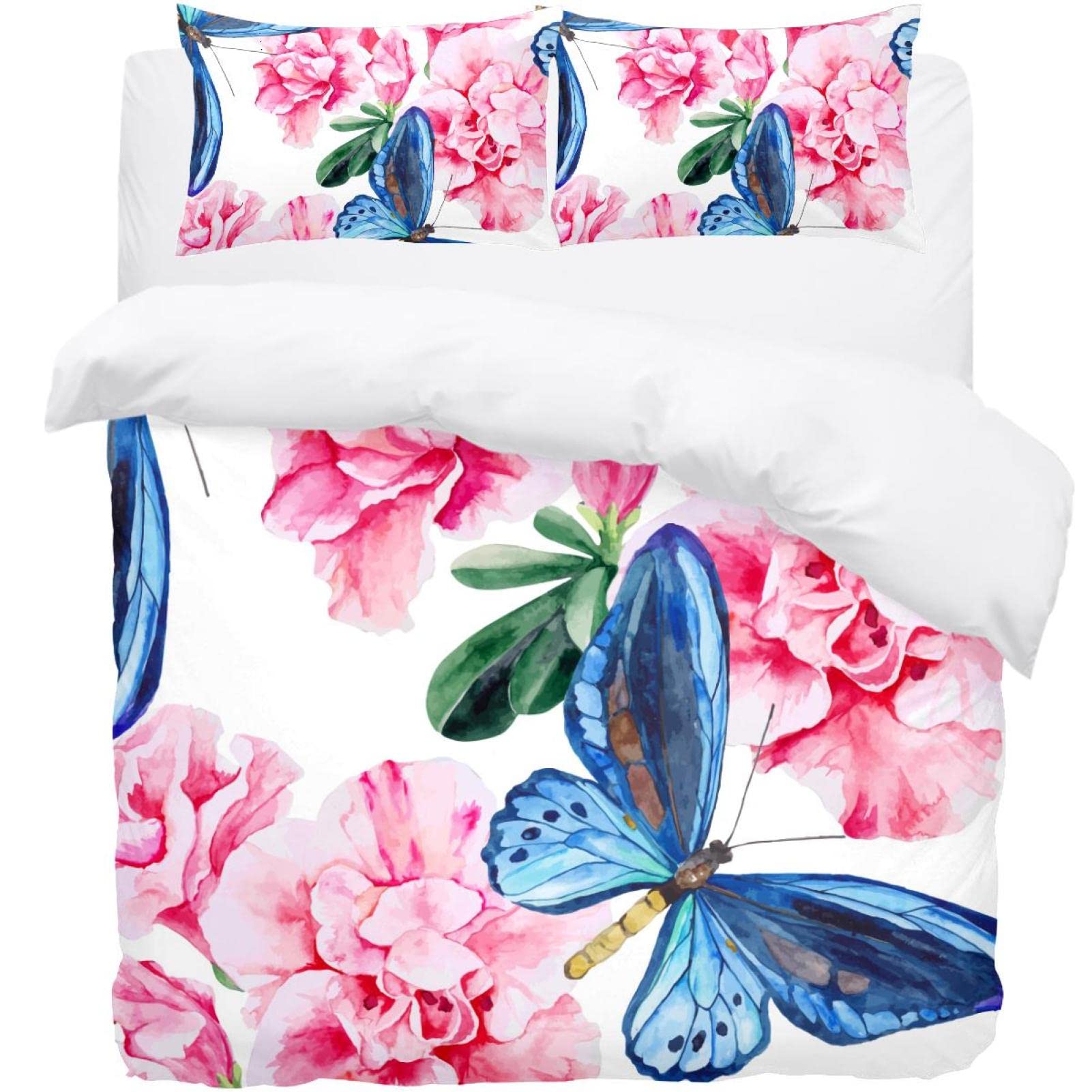 Housse de couette thermique bleu rose : finis les réveils froids grâce aux papillons