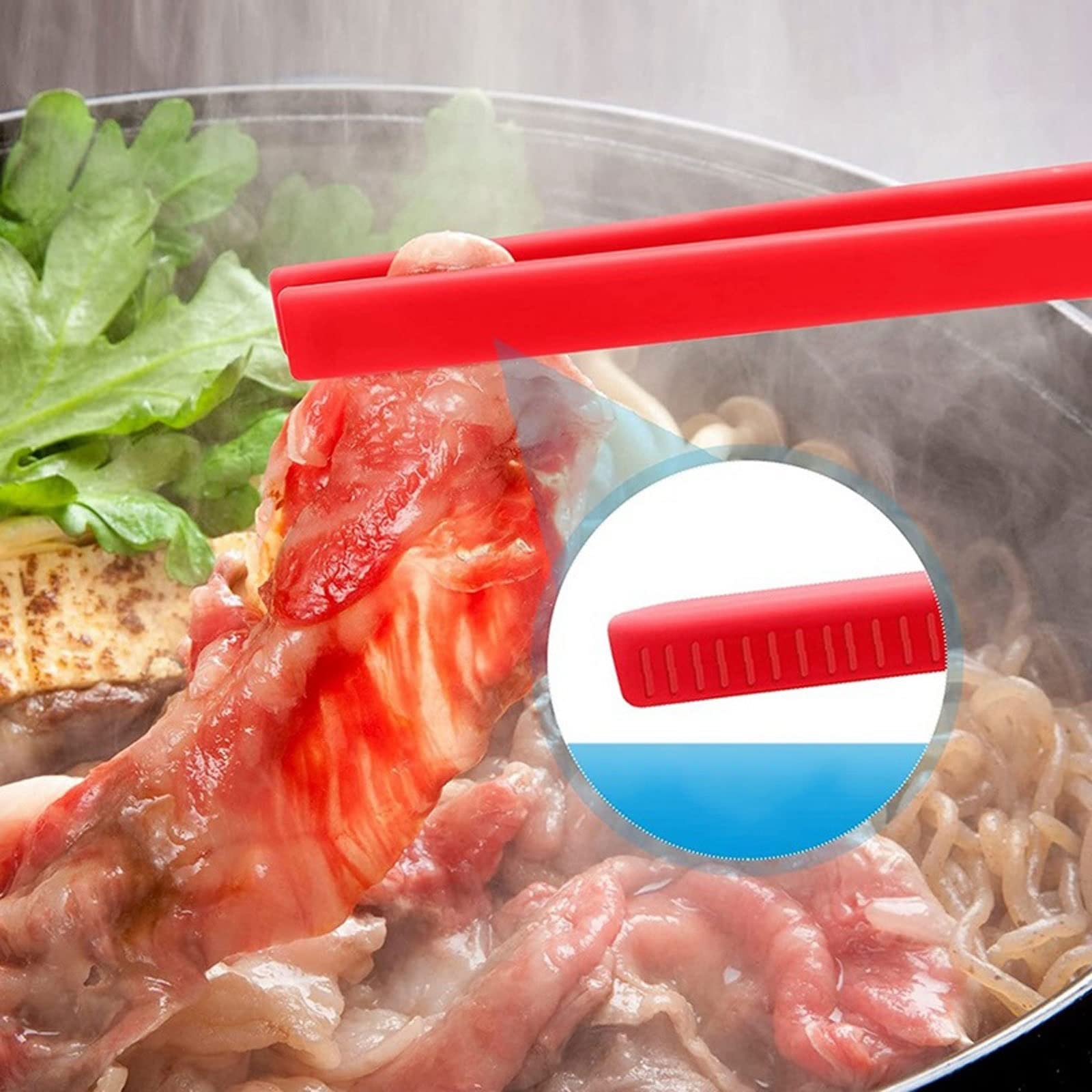 Kochzange 11,8-Zoll-Silikon-Toaster-Zange Untersetzer Küchenzange Antihaft-Silikon-Lebensmittelzange Kochzange (rot)