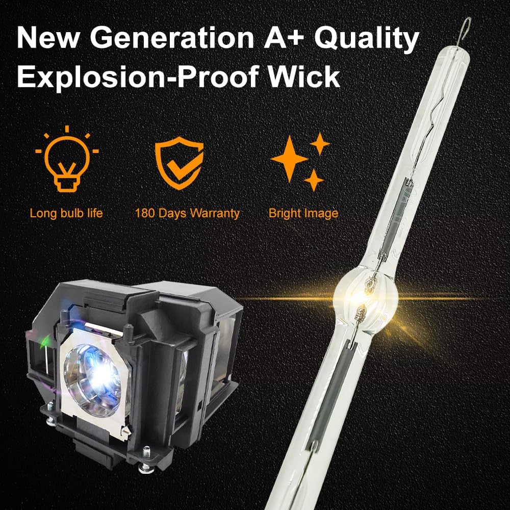A+ Quality for ELPLP97 V13H010L97 Replacement Projector Lamp Bulb with Housing Compatible with elplp97 Epson Powerlite Home Cinema 660 2150 1060 EB-U50 EX3280 EB-X49 EH-TW710 image 4