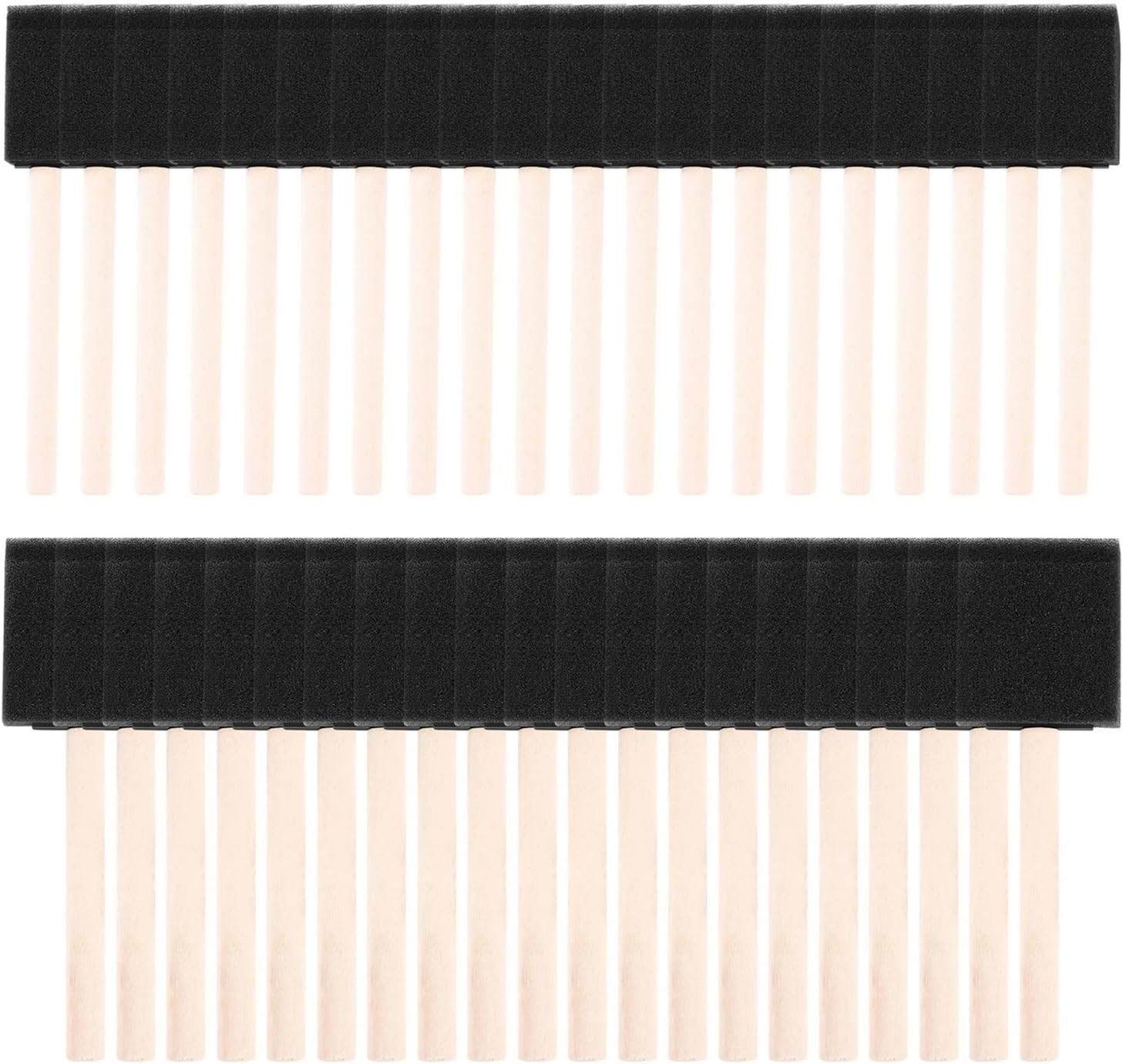 40 Pcs Foam Sponge Paint Brush Wood Handle Set Painting Tool for Acrylics Stains Varnishes