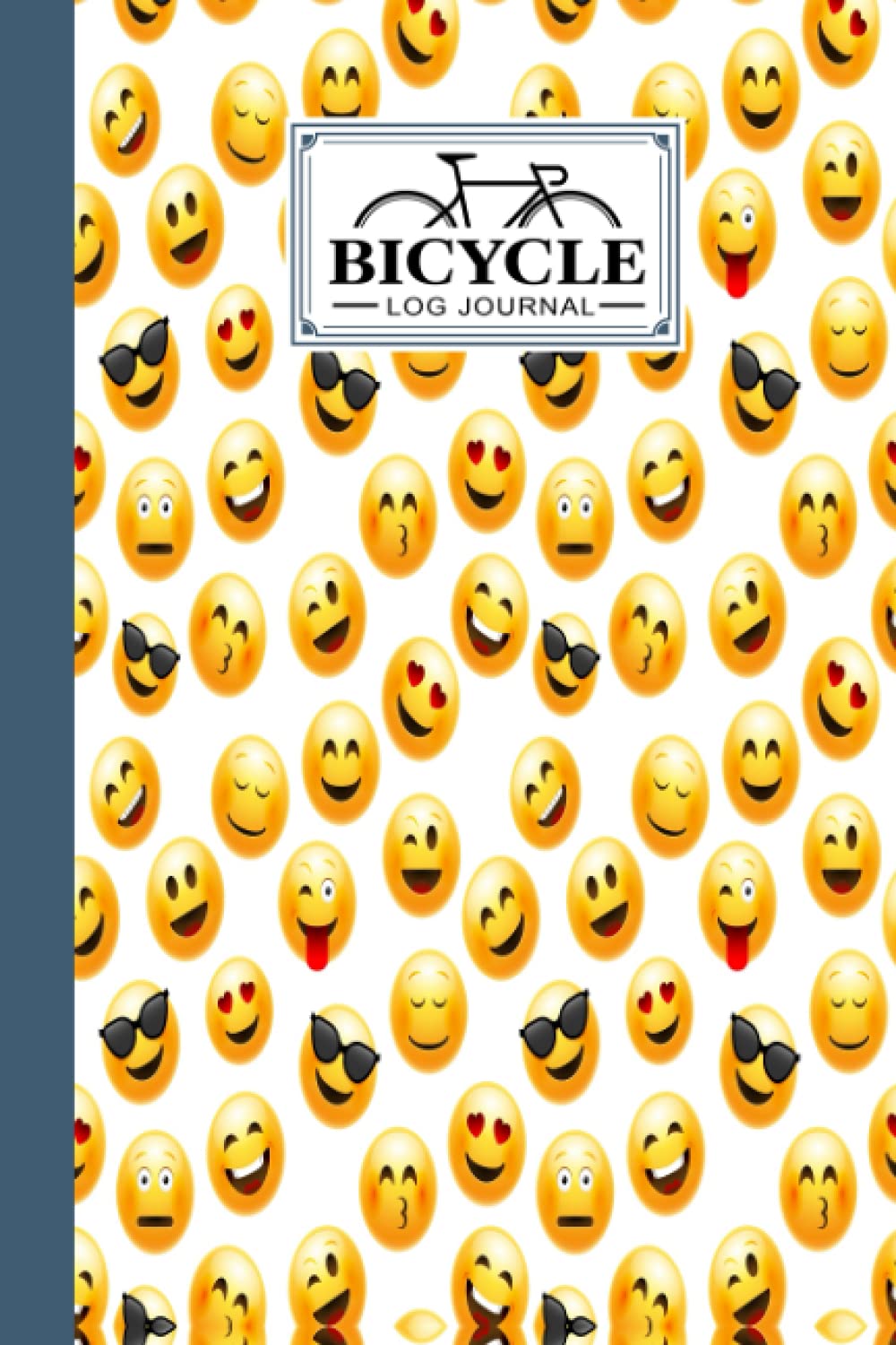 Bicycle Log Journal: Emoji Cover Cycling Journal and Training Notebook, Log Rides and Routes and Trails | 120 Pages, Size 6" x 9" | by Ludmilla Janssen