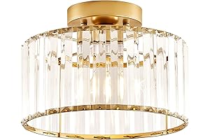 Modern Gold Semi Flush Mount Light Fixture for Home