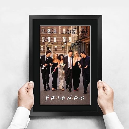 Miniatura 3 de HWC Trading Póster de programa de televisión de Friends firmado de 16 x 12 pulgadas, enmarcado para regalo, impresión de autógrafo, foto, 16 x 12