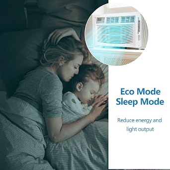 8000 BTU Window Air Conditioner, Cools Up to 350 Sq. Ft, 3 Cooling & Fan Speeds, Energy Efficient, Perfect Ac Window Unit for Bedroom, Living Room, Home Office