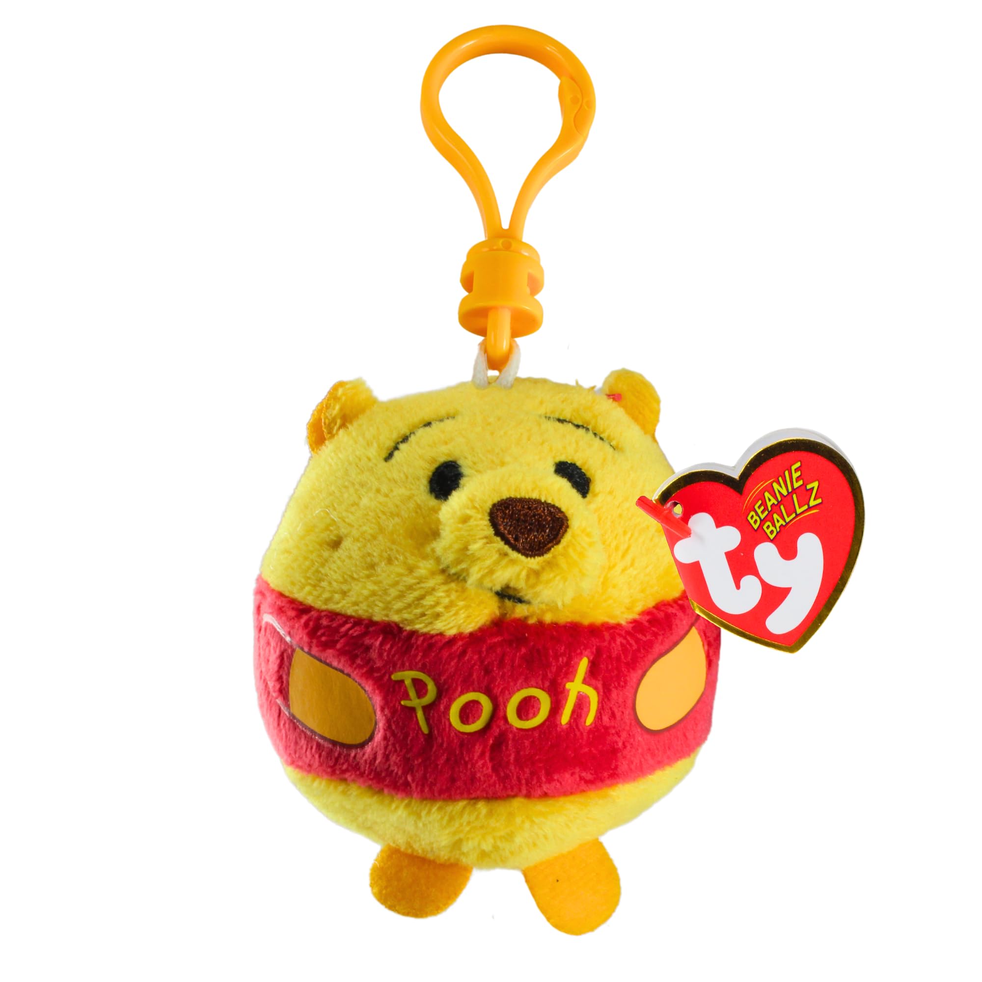 Hasbro Ty Beanie Ballz Collection Super Soft 7cm Plush Toy Bagclip - Winnie the Pooh, Multicolor