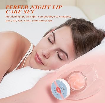 ANAI RUI Hydrating Lip Mask & Lip Scrub Set, Lip Overnight Treatment For A Softer & Smoother Pout, Lip Exfoliator Scrub and Moisturizer Set, Vegan & Cruelty-Free, Graperuit