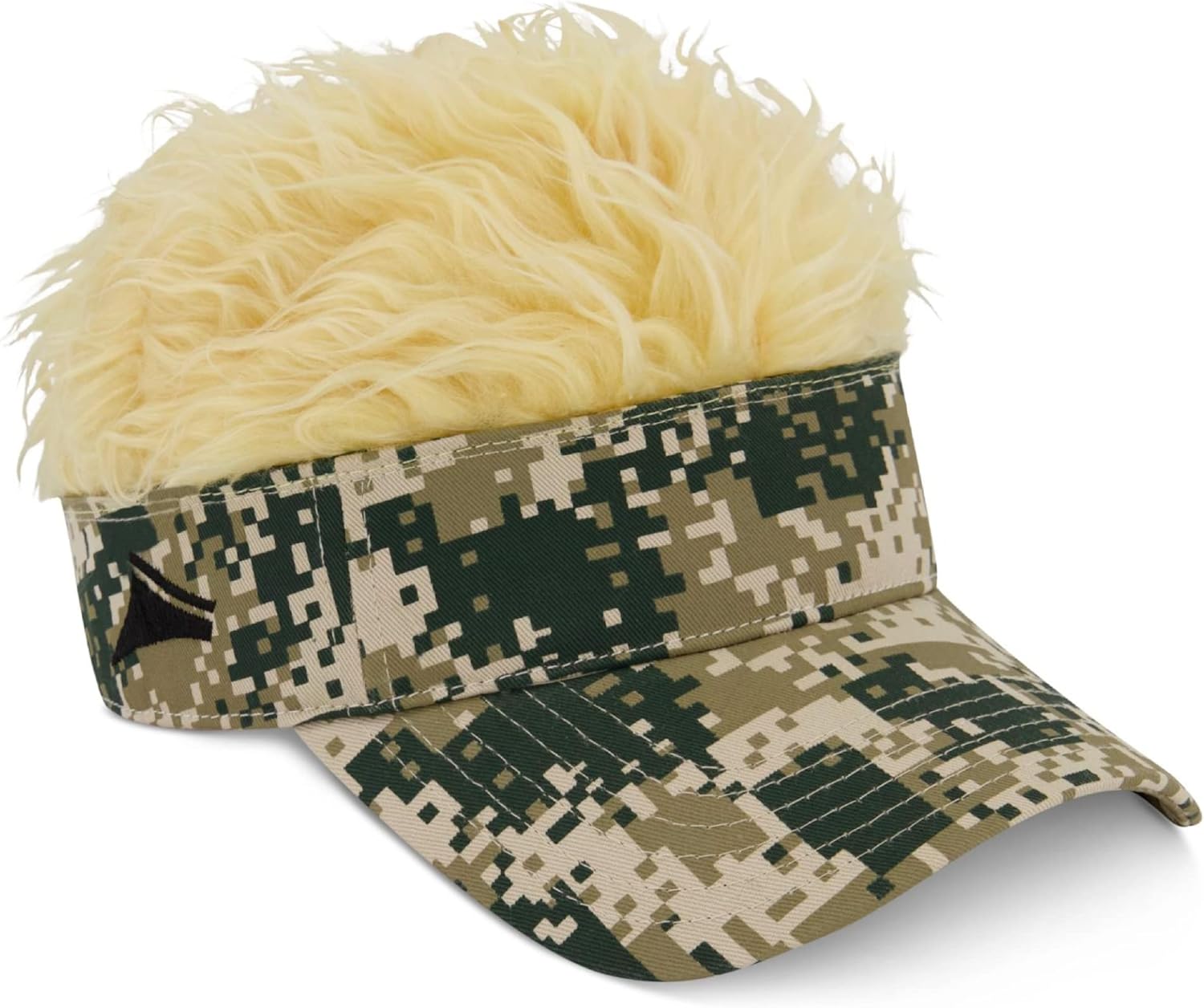 Unisex Adult Sun Visor Cap with Fake Hair, Adjustable Baseball Hat