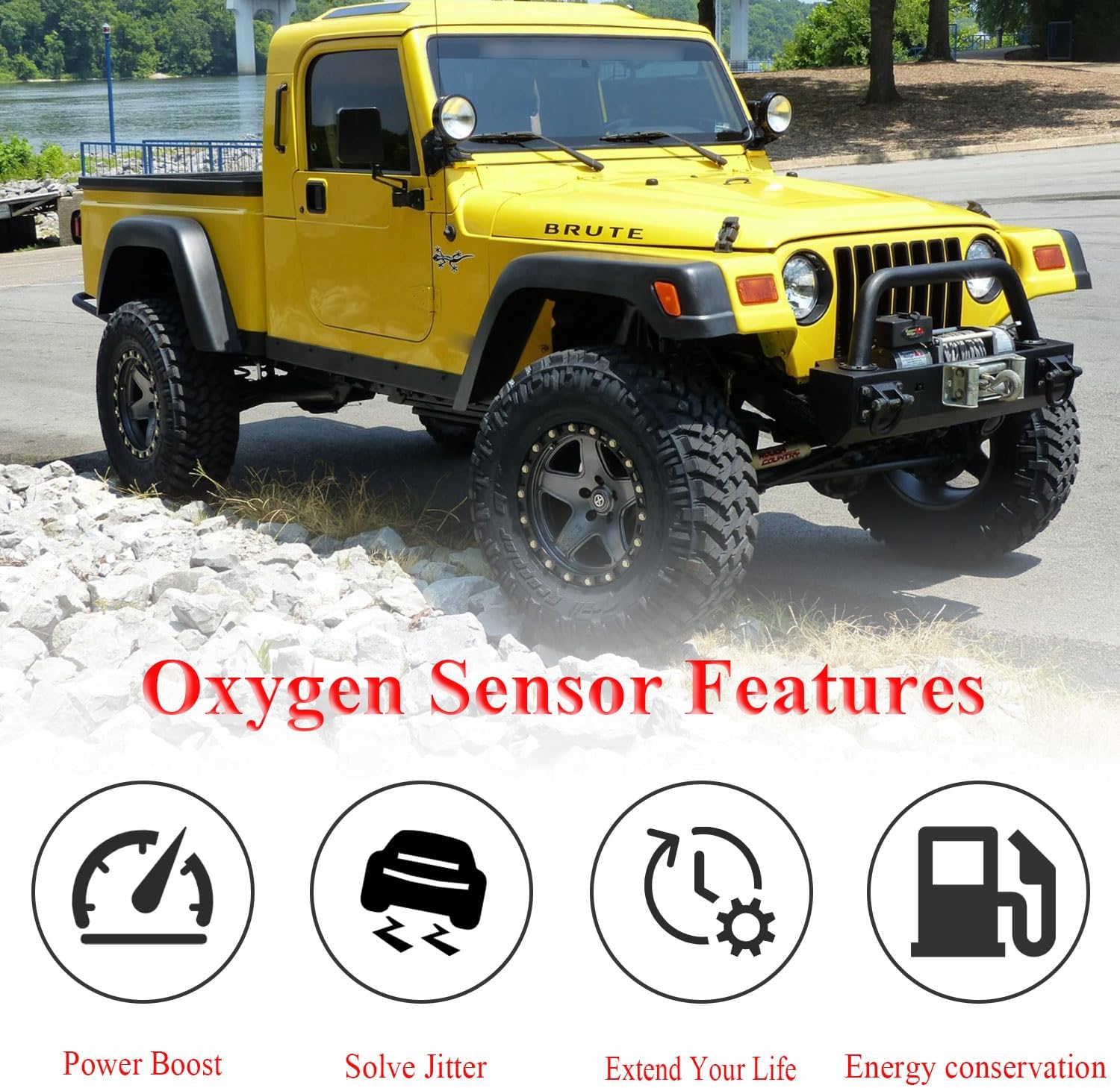 Oxygen Sensor Upstream & Downstream O2 Sensor Fit for 1997-1999 Jeep Wrangler/Tj, for 1996-1999 Jeep Cherokee, for 1996-1998 Jeep Grand Cherokee, Oxygen O2 Sensor Replace OE# 234-4076, 234-4078