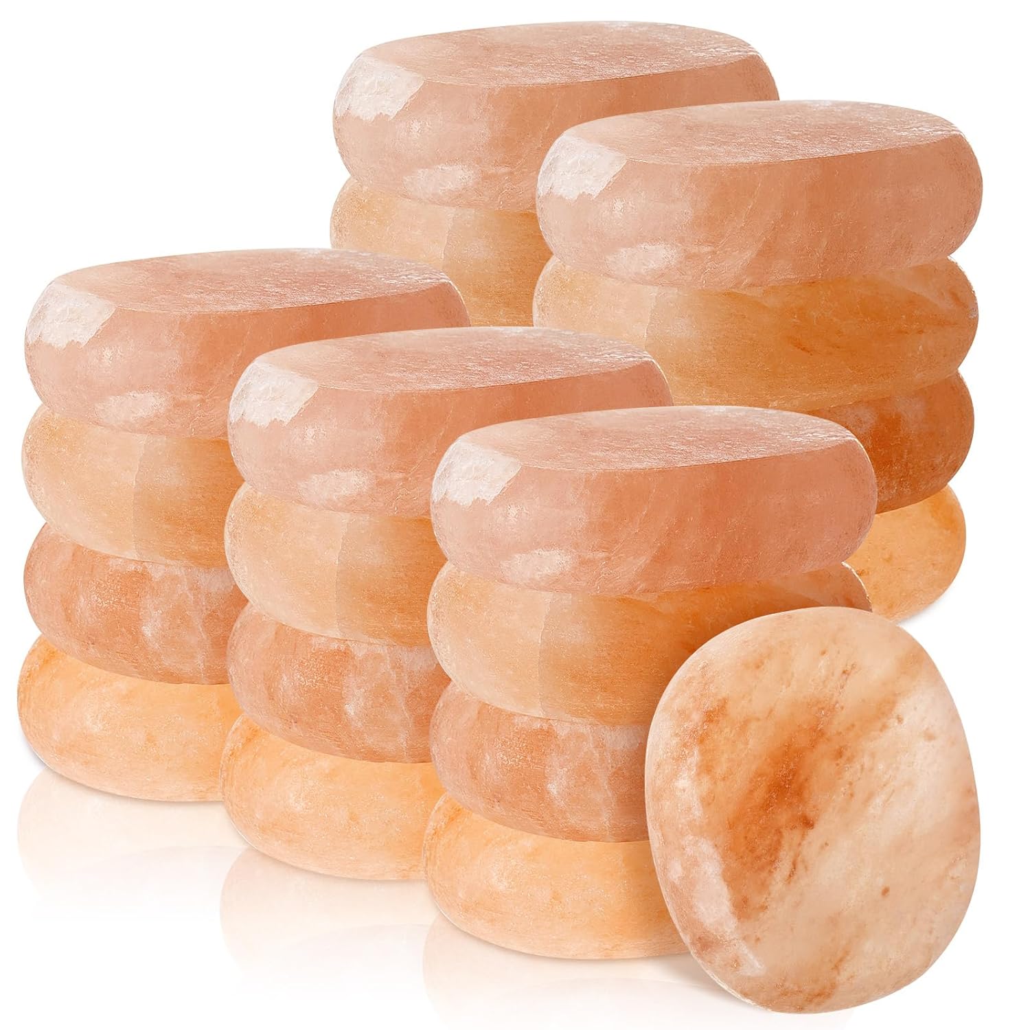 20 Pcs Flat Oval Massage Stone 3.5 x 1 x 2.6 Crystal Hand Carved Stone for Massages Therapy Himalayan Salt Massages Rocks Natural Pink Heated Warmer Stones for Spa Massage Salt and Sugar 20 Pcs Flat Oval Massage Stone 3.5 x 1 x 2.6 Crystal Hand Carved Stone for Massages Therapy Himalayan Salt Massages Rocks Natural Pink Heated Warmer Stones for Spa Massage Salt and Sugar
