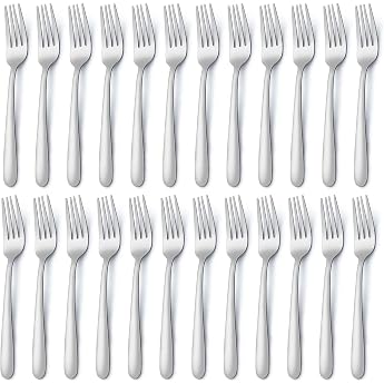 BEWOS Stainless Steel Fork Set of 24 8.1 Inch 20.7 cm Table Forks Mirror Polished Dishwasher Safe Suitable for Households Restaurants Canteens