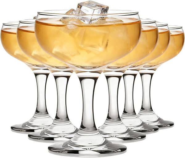 JATEFT 7oz Crystal Martini Glass Set of 6