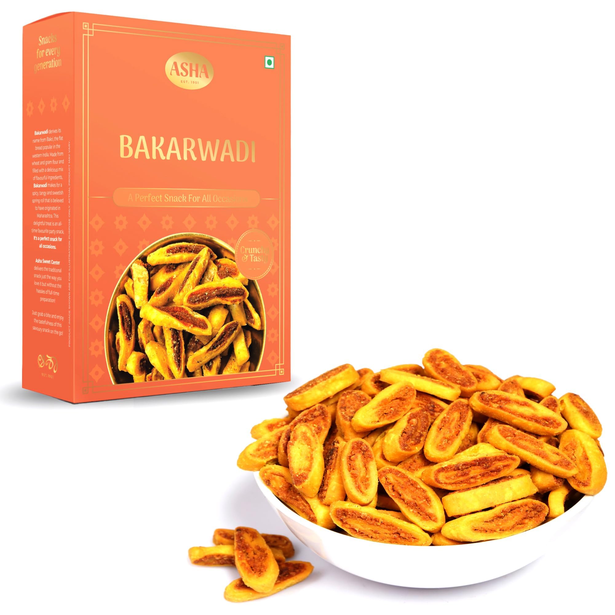 Asha Sweets | 200g(Pack of 4) Bhakarwadi Snacks | Ready to Eat Gujarati Special Snacks | Namkeens for Chai Time | Bhakarwadi Snacks | Mini Bhakarwadi Party Snacks (B0D7Z9DLM3) Amazon Price History, Amazon Price Tracker