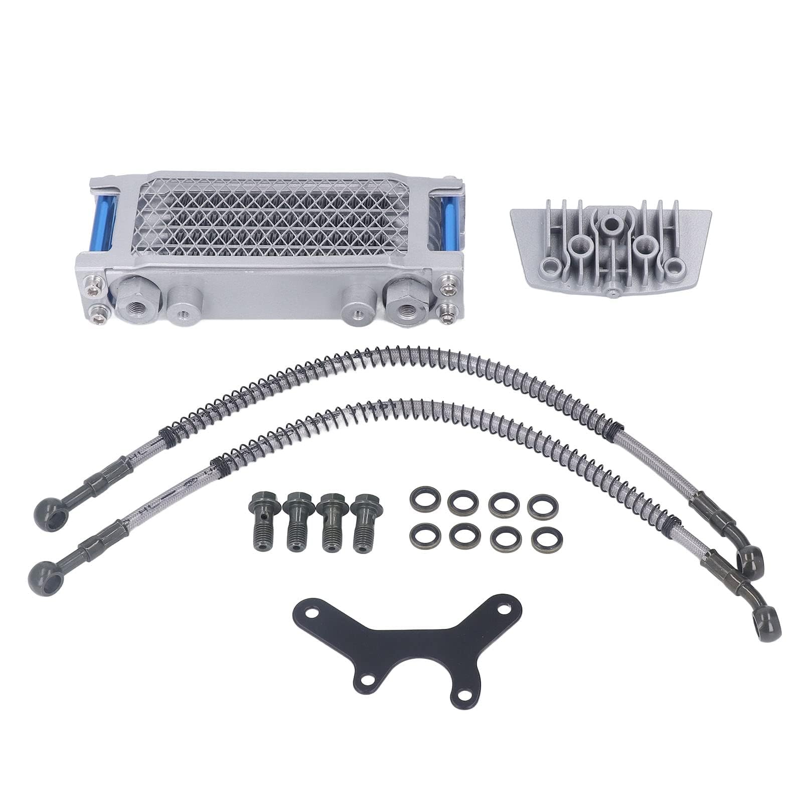 HERCHR Dispositivo di Raffreddamento Dell'olio per Moto, Universale Set di Radiatori per Olio Motore, Sistema di Raffreddamento, Kit di Ricambio per 125, 50cc, 150cc, Dirt Pit Bike