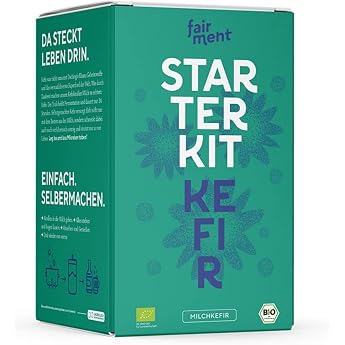 fairment Milk Kefir Starter Set - Beginner Friendly Ready to Start 100% Organic Kefir Circulture - With Accessories + Manual + Access to Kefir Brewing Community - Original Fairment Milk Kefir Starter Kit