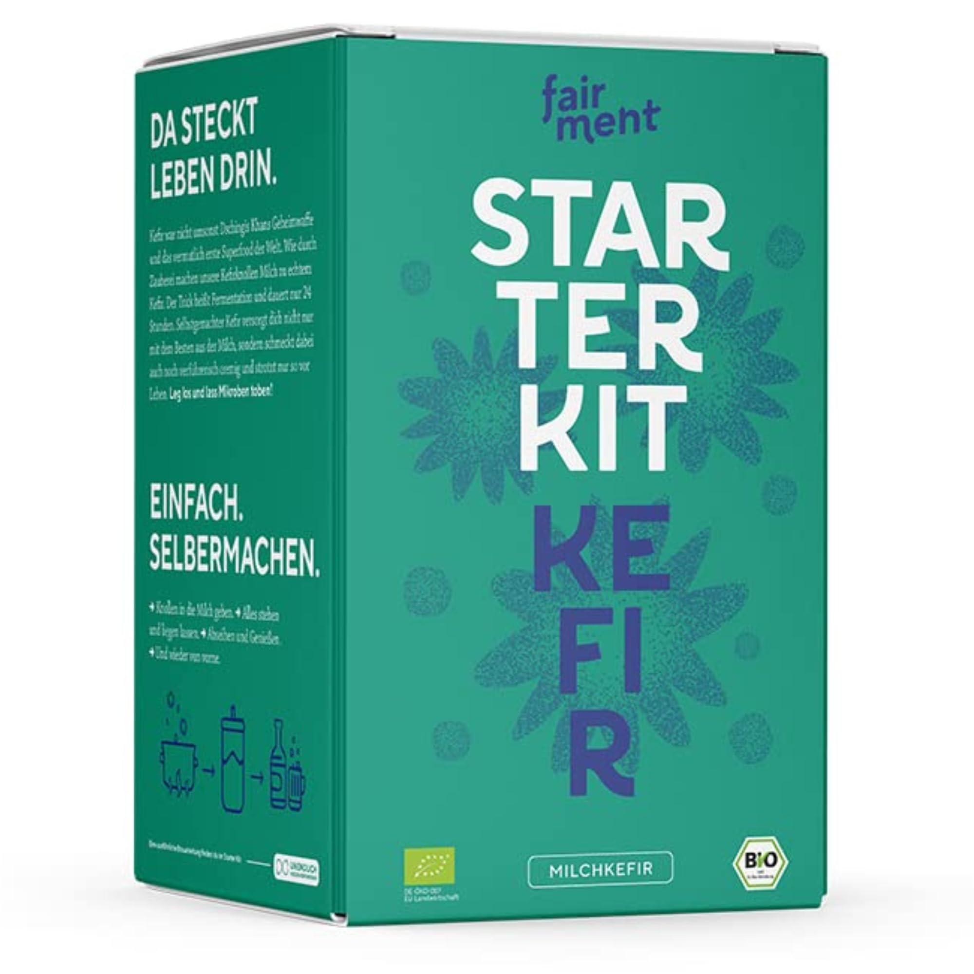 fairment Milch Kefir Starter Set - Bio Kefirkultur mit Zubehör, Handbuch und Community-Zugang
