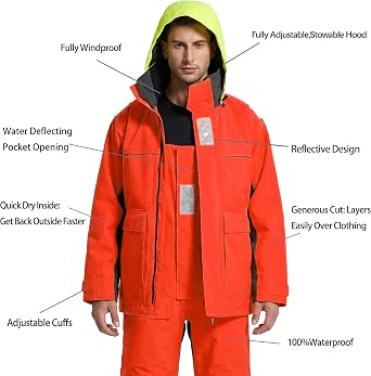 Mens Inshore Sailing Suit, Waterproof Jacket & Bib Pants Set