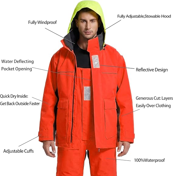 Mens Inshore Sailing Suit, Waterproof Jacket & Bib Pants Set