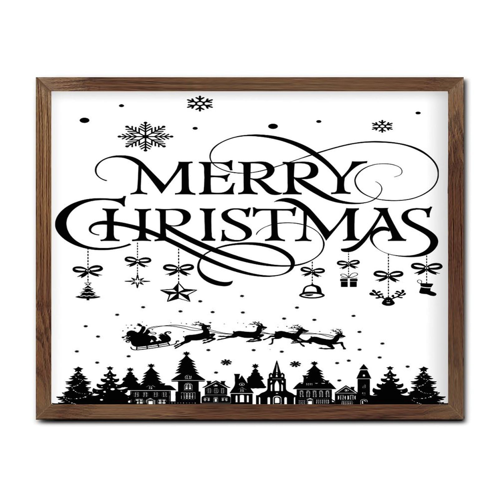 Panneau mural en bois Merry Christmas et Naissance de Jésus pour fenêtre, 40,6 x 50,8 cm