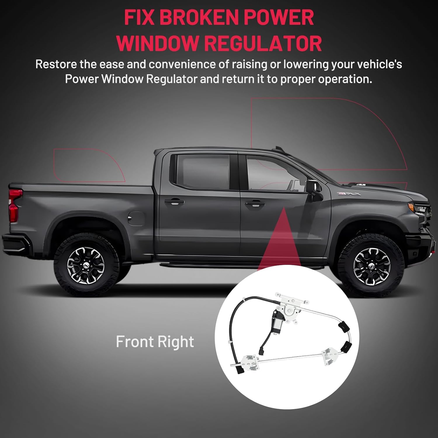 BDFHYK 741-539 Power Window Regulator with Motor Front Right Compatible with Jeep Cherokee 1991-1996, Jeep Comanche 1991-1992