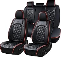 Vista 36 de Coverado Fundas de Asientos Delanteros, Funda de Asiento de Cuero Sintético de Lujo Impermeable, Protector de Asiento de Coche Beige, Funda