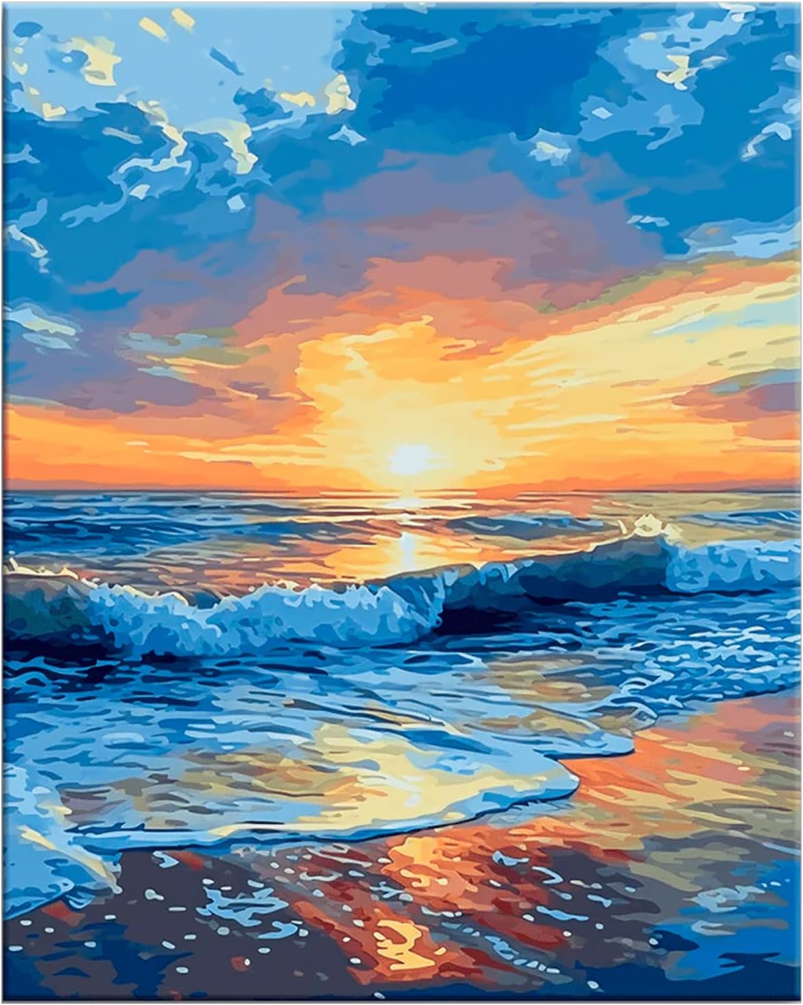 Number Artist Paint by Numbers Kit – Seaside Dusk, No Frame