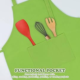 SUNLAND Kids Apron and Hat Set Children Chef Apron for Cooking Baking Painting(Light Green,S)