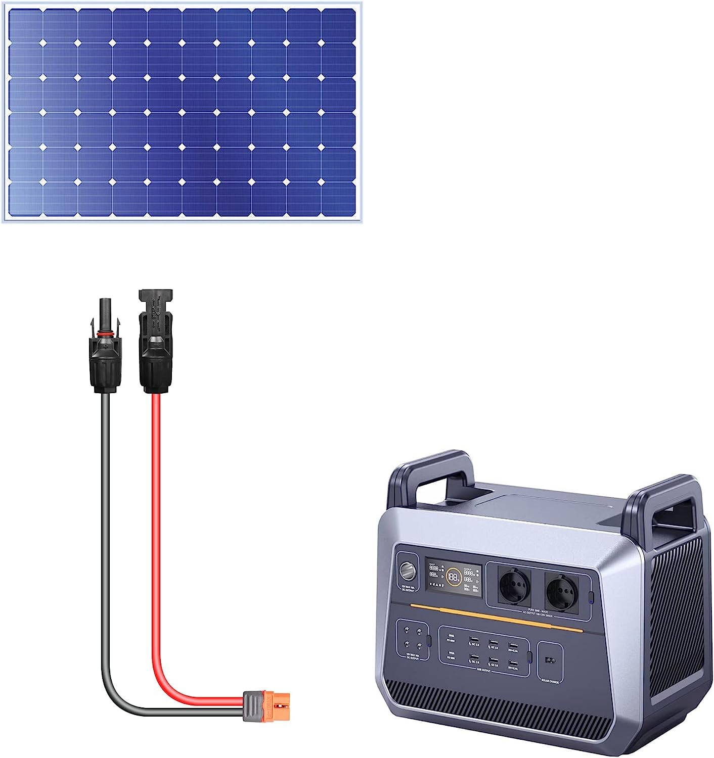 CERRXIAN Connecteur de panneau solaire 5 m 12 AWG vers câble d'alimentation femelle XT60i pour panneau solaire, centrale électrique portable RV, centrale électrique portable, batterie Lipo (16FT/5M)