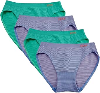 FEM Girl Seamless Underwear Soft Bikini Panties for Girls - 4 Pack