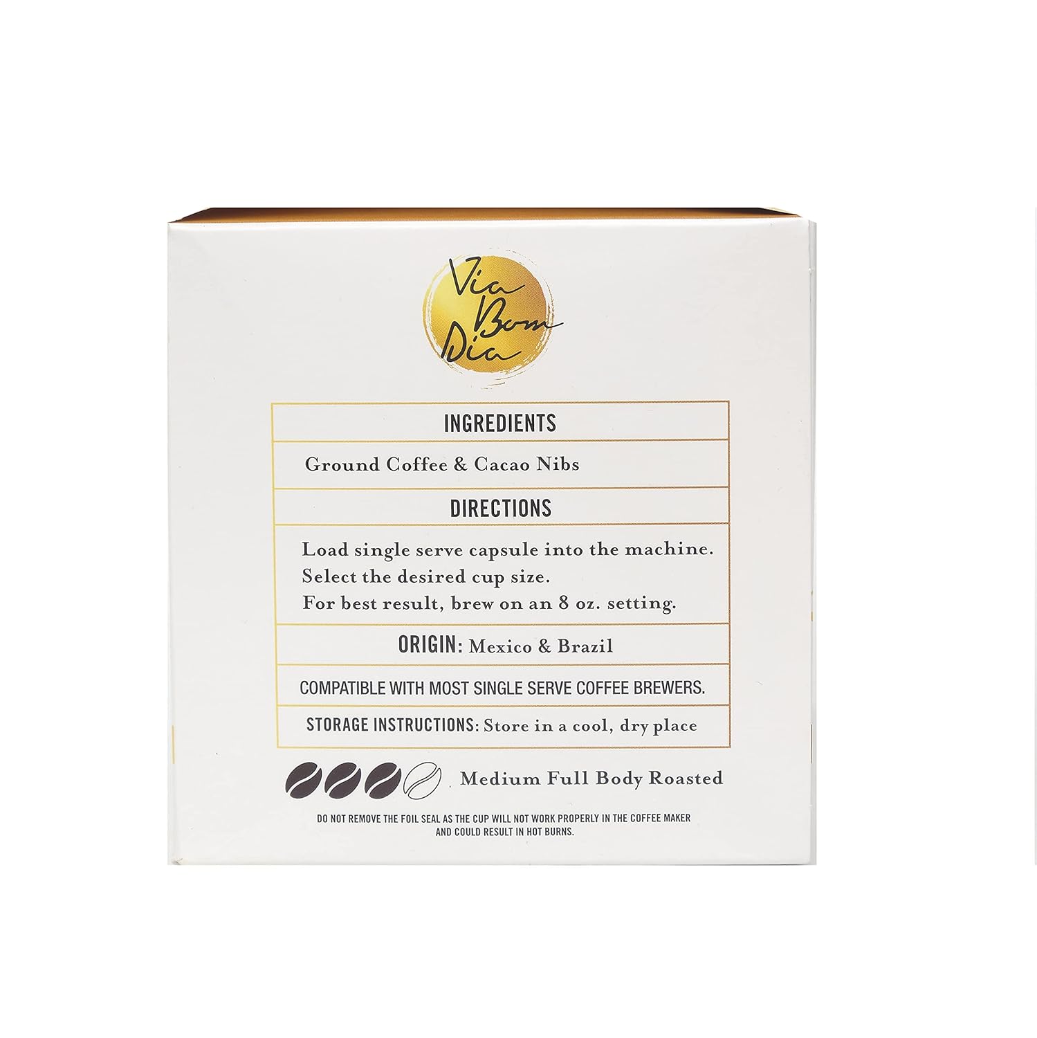 Via Bom Dia Naturally Flavored Kcup Coffee Pods, Vanilla Bean Flavor, Medium Roast, 12 Count (Pack of 2), for Single-Serve Keurig Machines