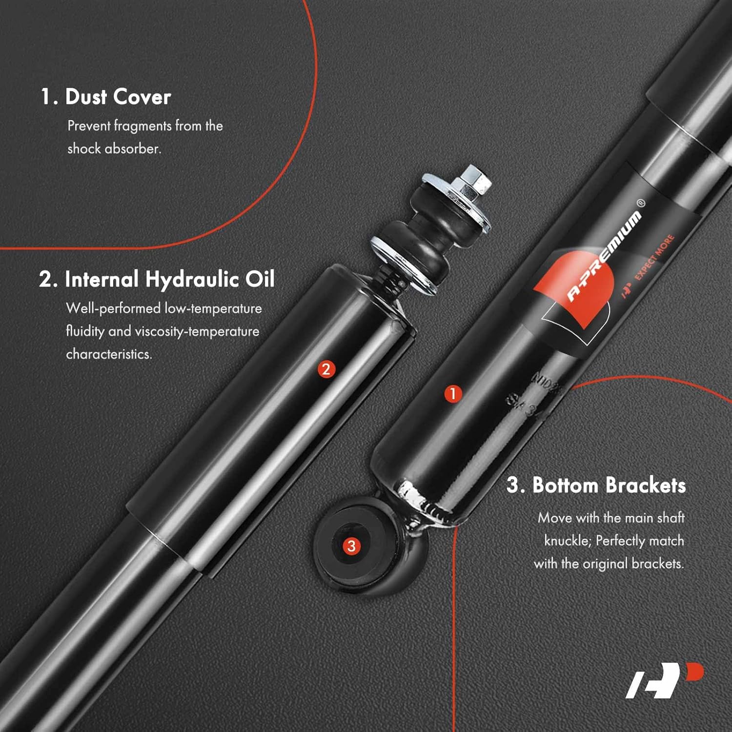 A-Premium Front Pair (2) Shock Absorber Compatible with Ford Explorer 1991-1994, Ranger 1990-1997, Bronco II 1990 & Mazda B2300/B3000/B4000 1994-1997, Navajo 1991-1994, Driver and Passenger Side