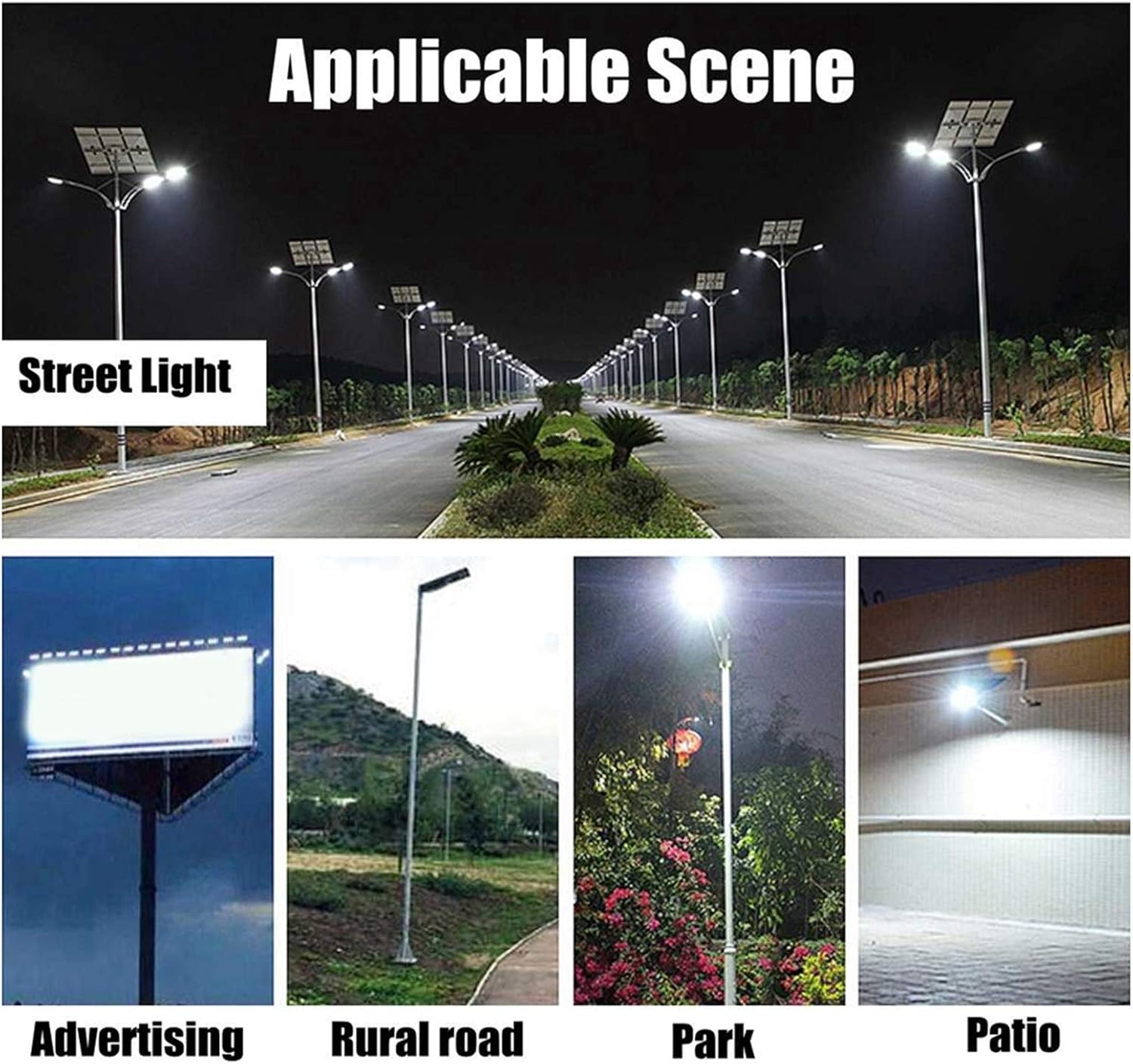 Yosoo Street Light Motion Sensor, 351 LEDs Solar Street Lamp 150W Motion Sensor Lamp for Garden Courtyard Night Lighting