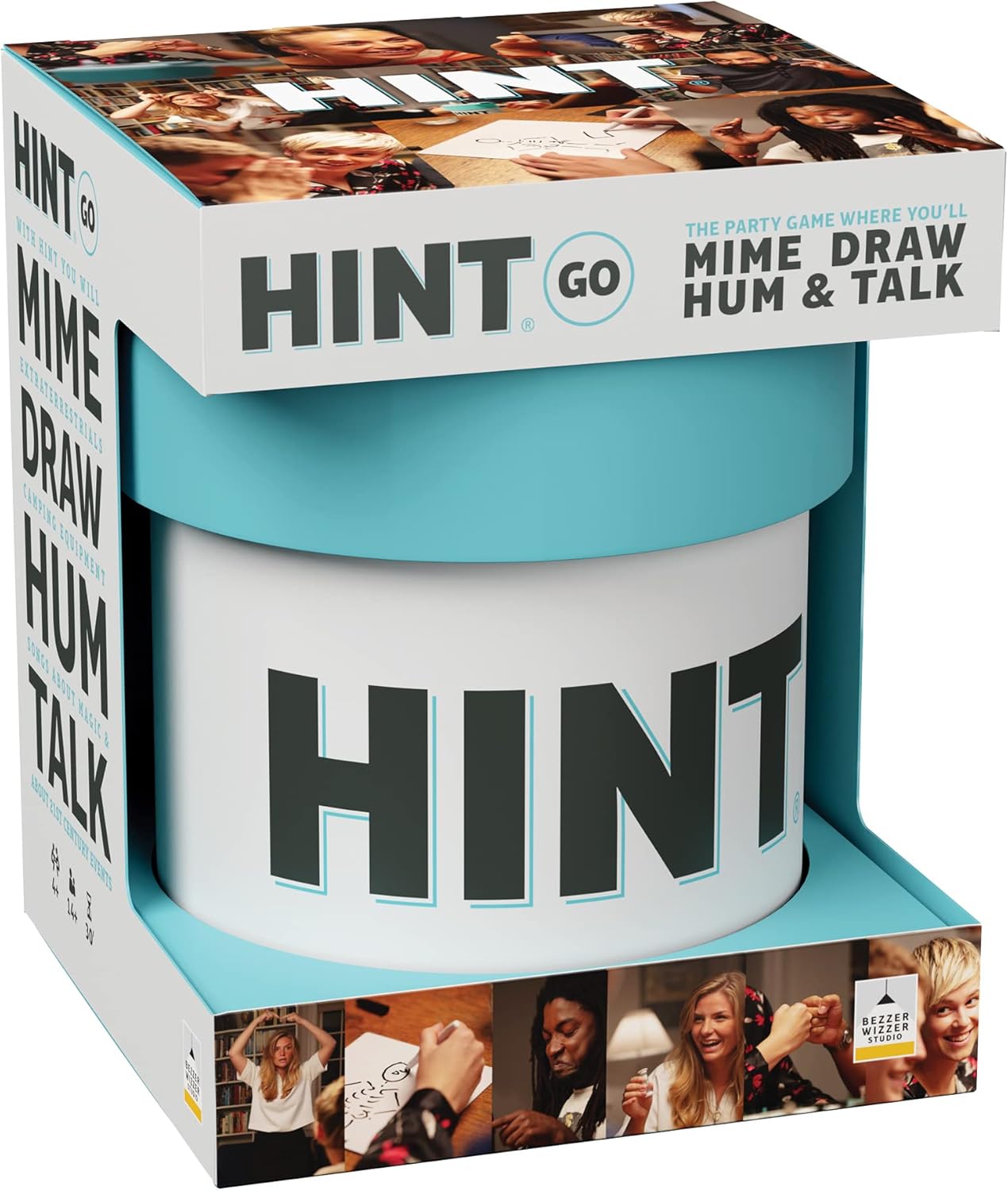 HINT Go Party Game (US Edition) Portable Fun with Hilarious Word-Guessing Challenges! Great for Family Game Night, Ages 14+, 4-8 Players, 45 Minute Playtime, Made by Bezzerwizzer