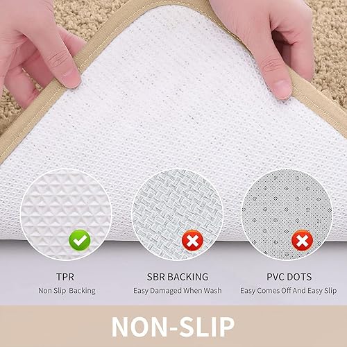 Miniatura 5 de Tapete Buganda de baño, de microfibra, suave y absorbente, antideslizante, de felpa gruesa, lavable a máquina