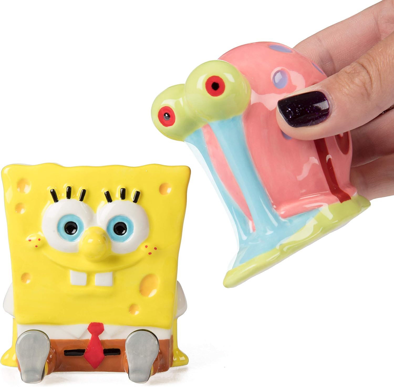 SpongeBob SquarePants Salt & Pepper Shaker Set - SpongeBob and Gary Figure Designs - Ceramic