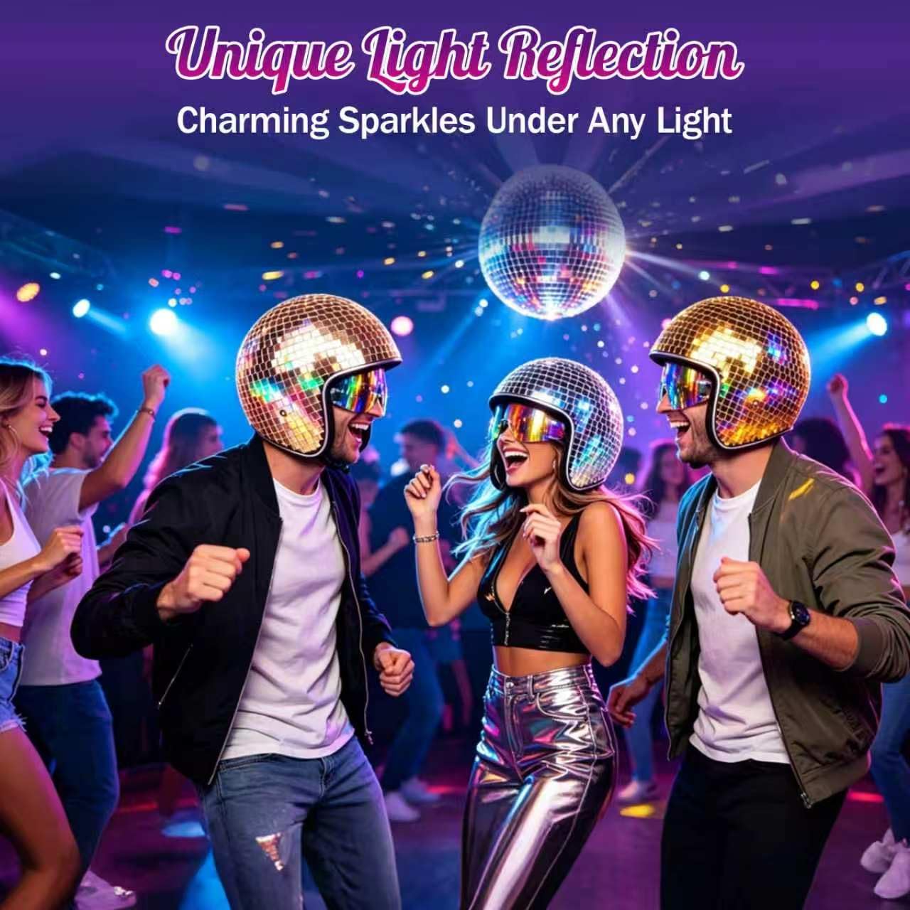 Sombrero de Discoteca Retráctil con Techo de Cristal, Bola de Espejo para Mujer y Hombre, DJ, Fiesta, Boda, Escenario, Bar, Decoración de Fiesta
